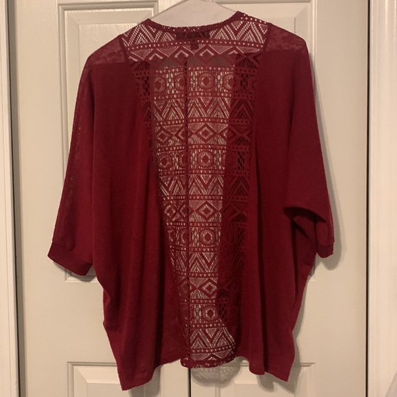 Burgundy Cardigan sz L - Picture 2 of 5